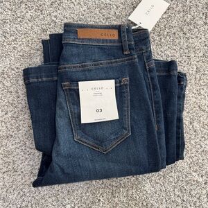 CELLO High Rise Skinny Flare Jeans Dark Wash